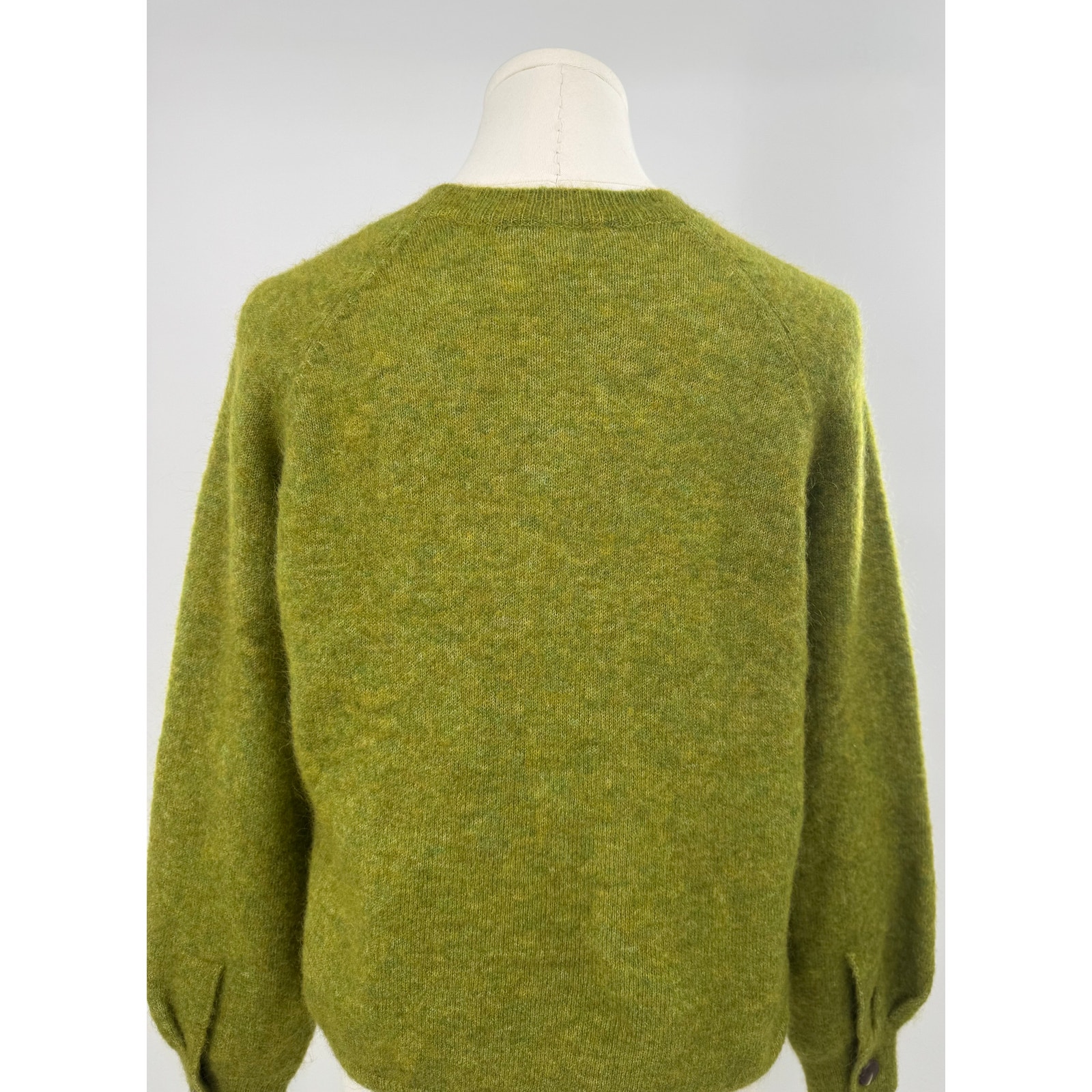 Sezane Louisa Jumper Green Kid Mohair Wool Sweater Relaxed Crewneck Xs — image 4 of 8